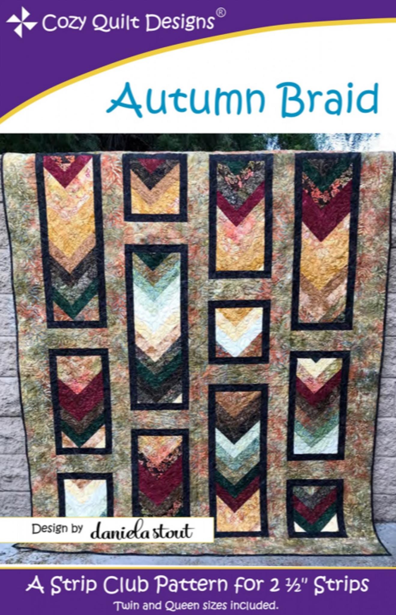 Autumn Braid Small Quilt Pattern - Cozy Strip Club, designed by Daniela Stout