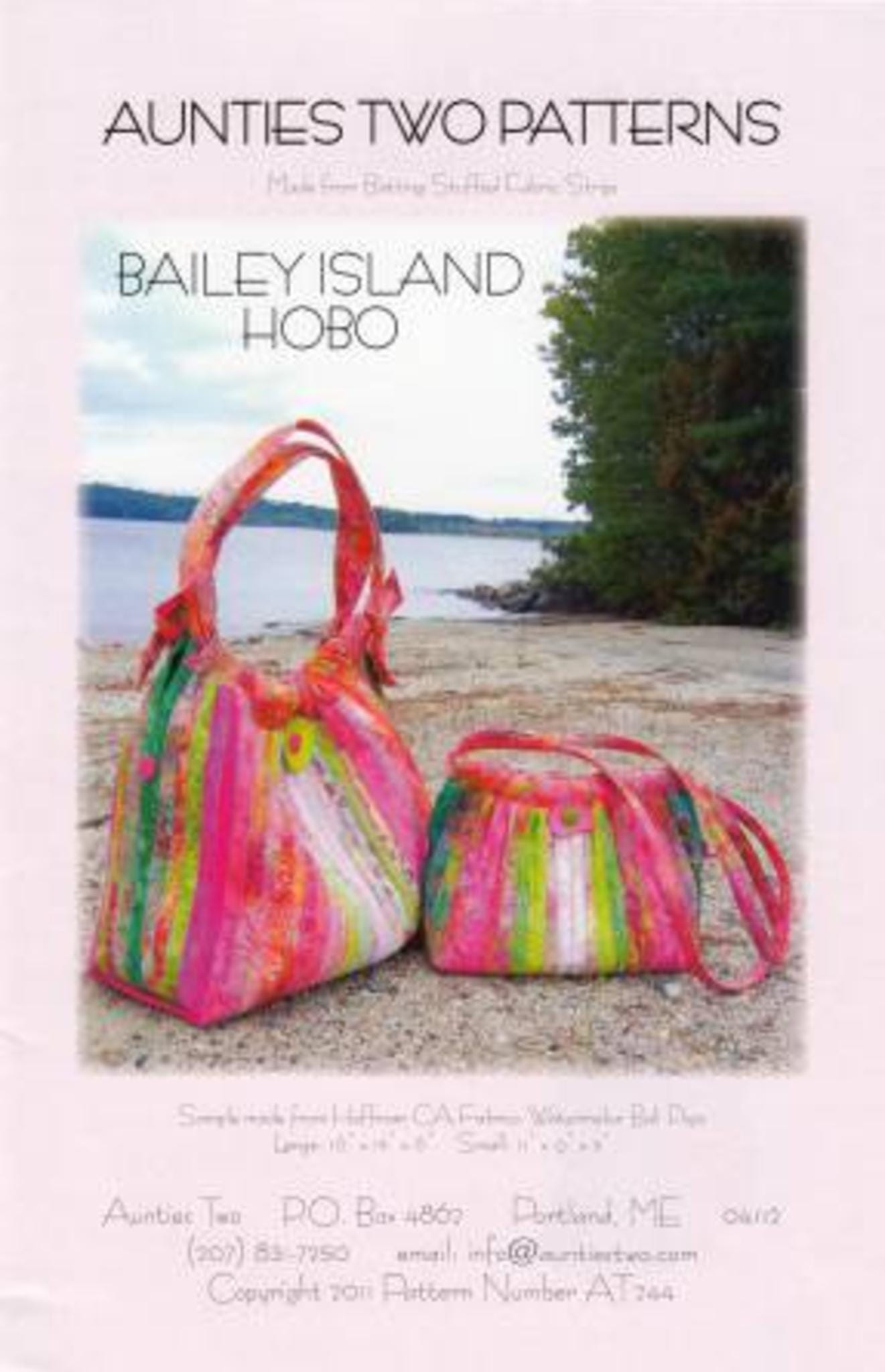 Bailey Island Hobo Bag Pattern by Aunties Two Patterns - includes 2 sizes