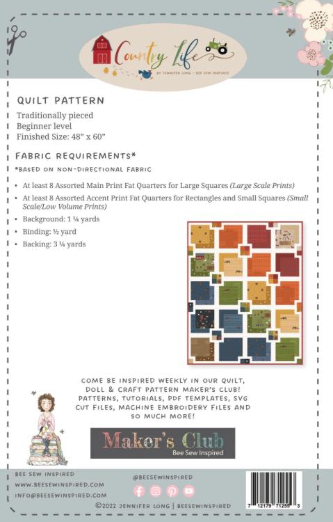 Prairie Garden Quilt Pattern by Jennifer Long - 48 x 60