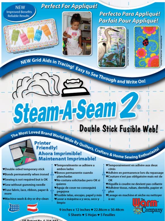 Steam-A-Seam 2 Fusible Web: 9" x 12", 5 Sheets