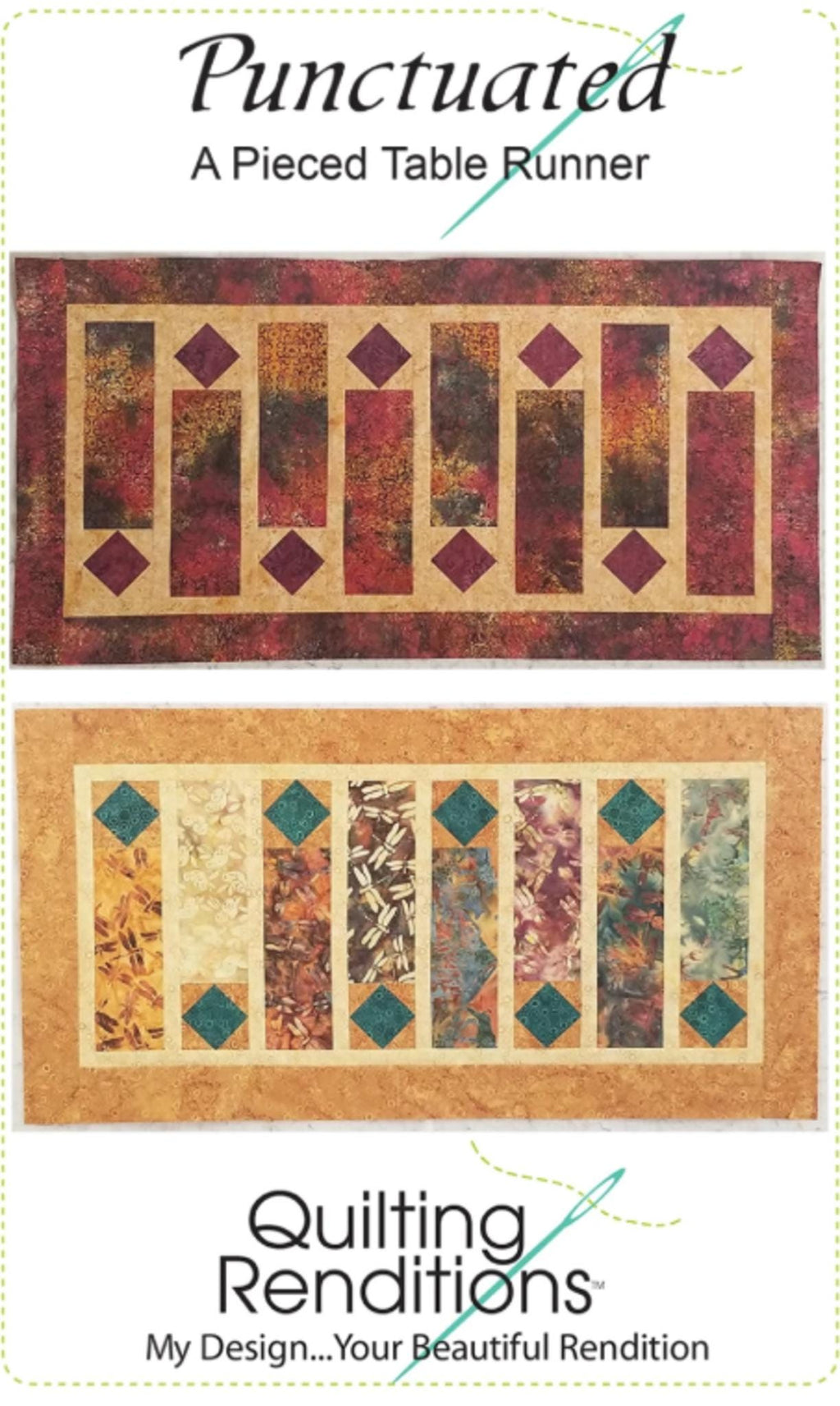 Punctuated Tablerunner Quilt Pattern by Kari Nichols - 46.5" x 23.5"