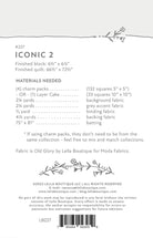Iconic 2 Quilt Pattern by Lella Boutique - approx 66.5" x 72.5" finished size