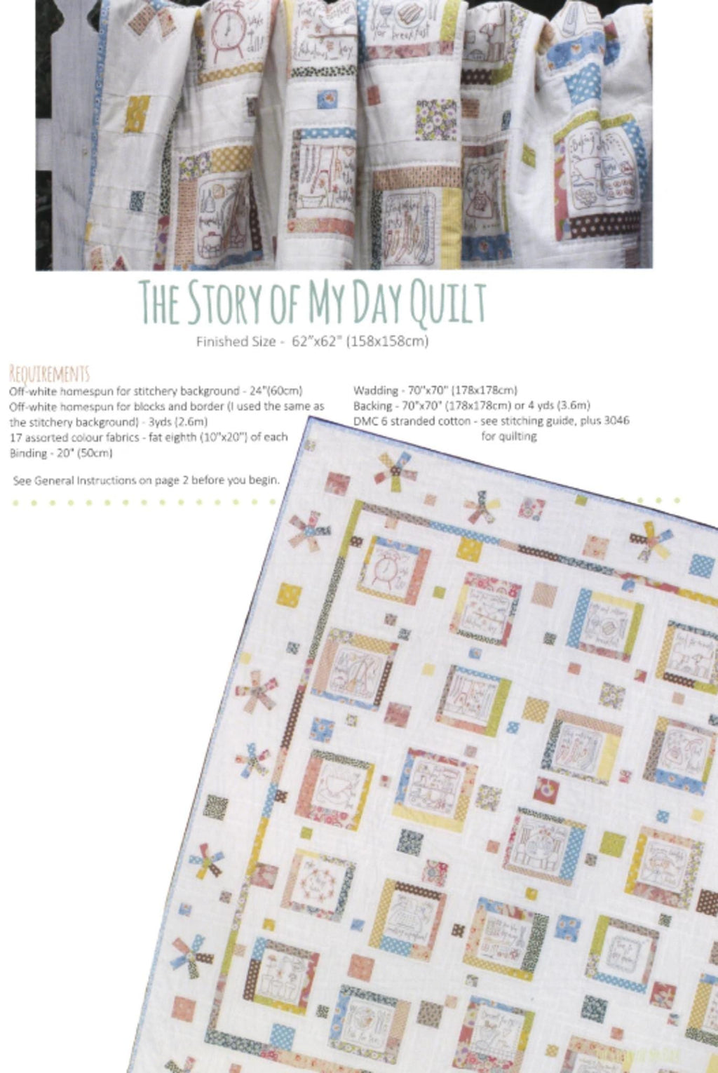 The Story of My Day Quilt Project and More by Anni Downs. for Hatched and Patched.
