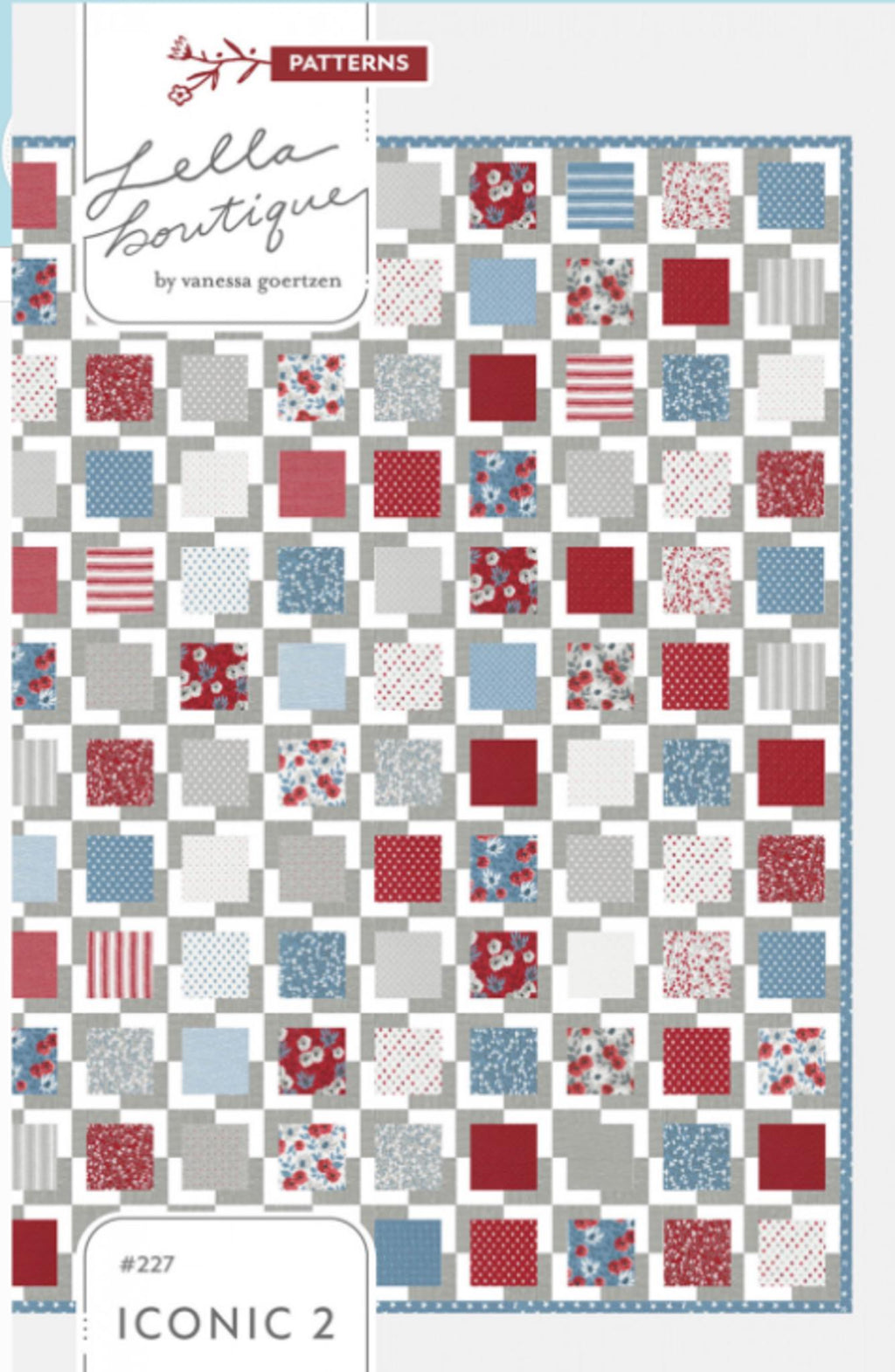 Iconic 2 Quilt Pattern by Lella Boutique - approx 66.5" x 72.5" finished size