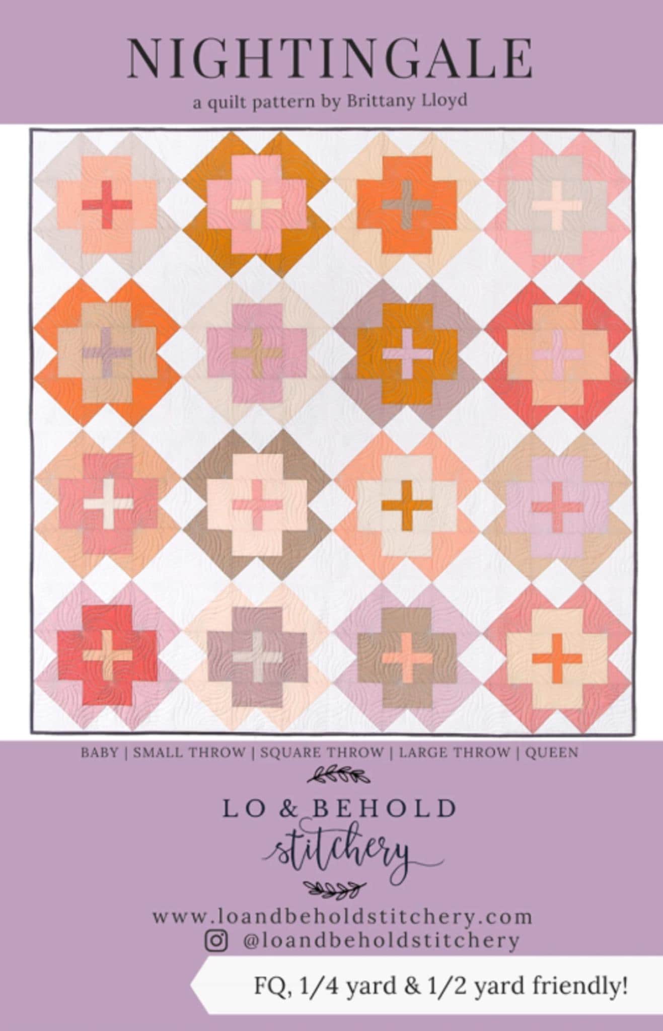 Nightingale Quilt Pattern from Lo & Behold Stitchery - Five sizes included