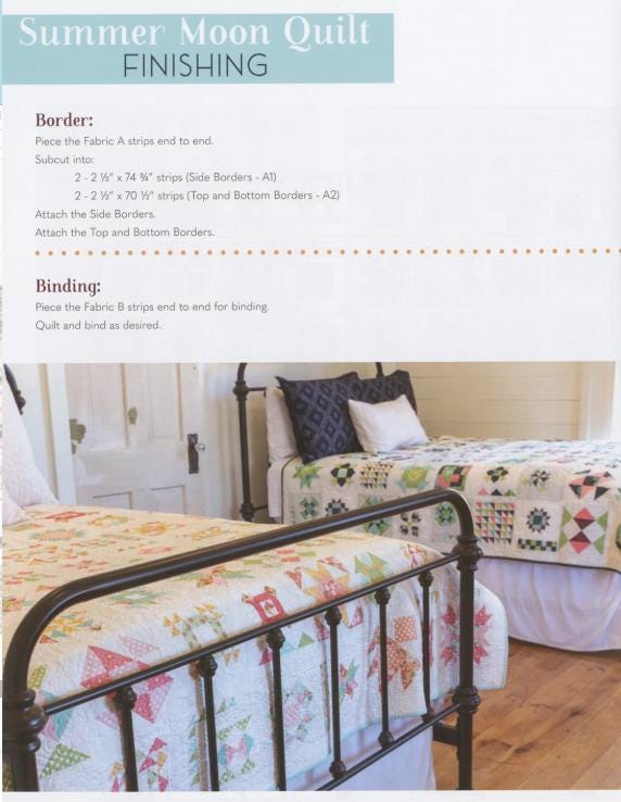 Summer Moon Block of the Month book by Carrie Nelson - 10 month BOM