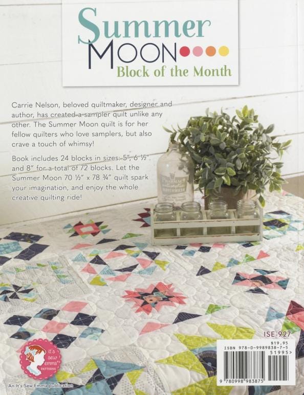 Summer Moon Block of the Month book by Carrie Nelson - 10 month BOM