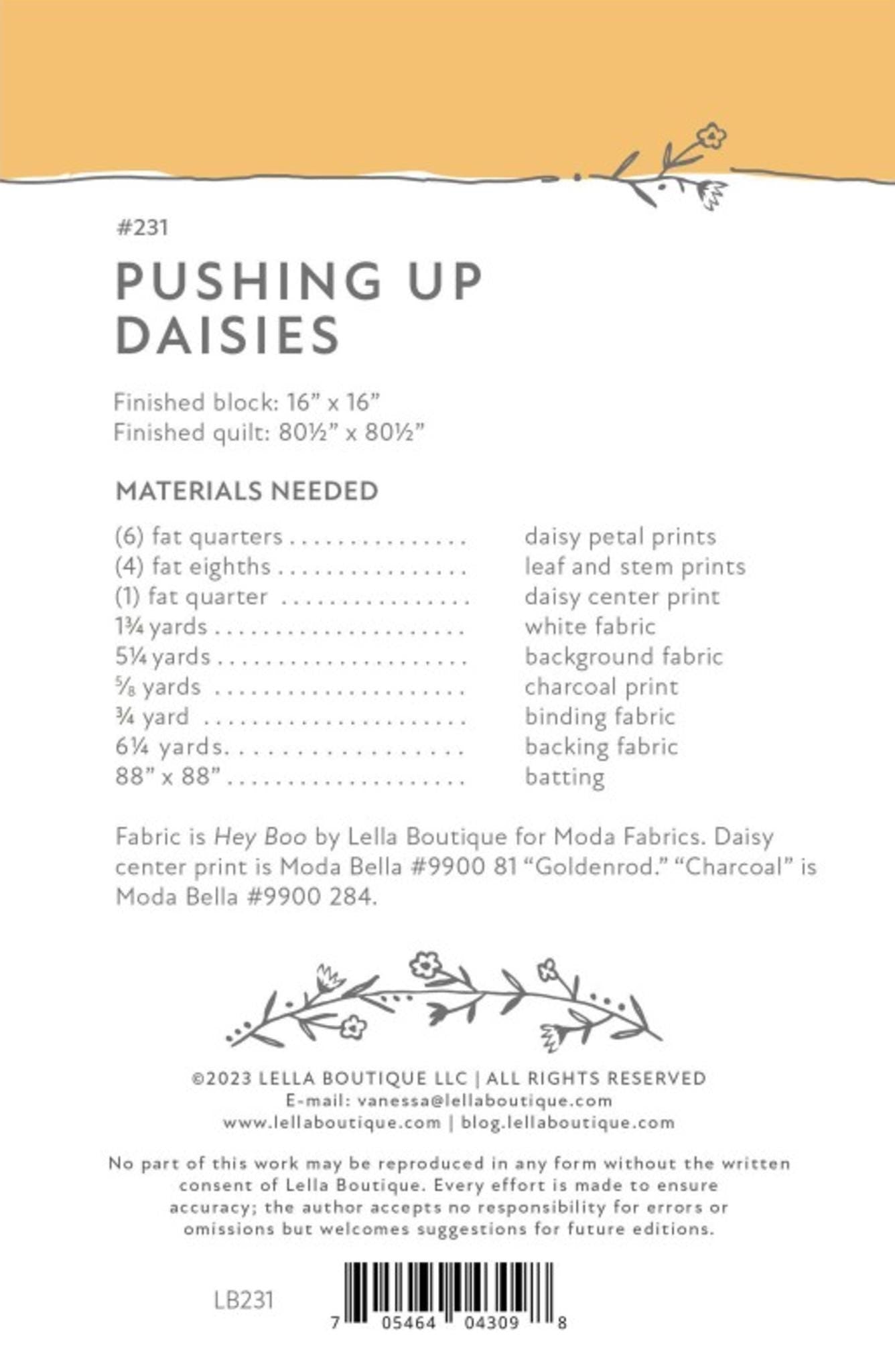 Pushing Up Daisies Quilt Pattern by Vanessa Goertzen for Leila Boutique