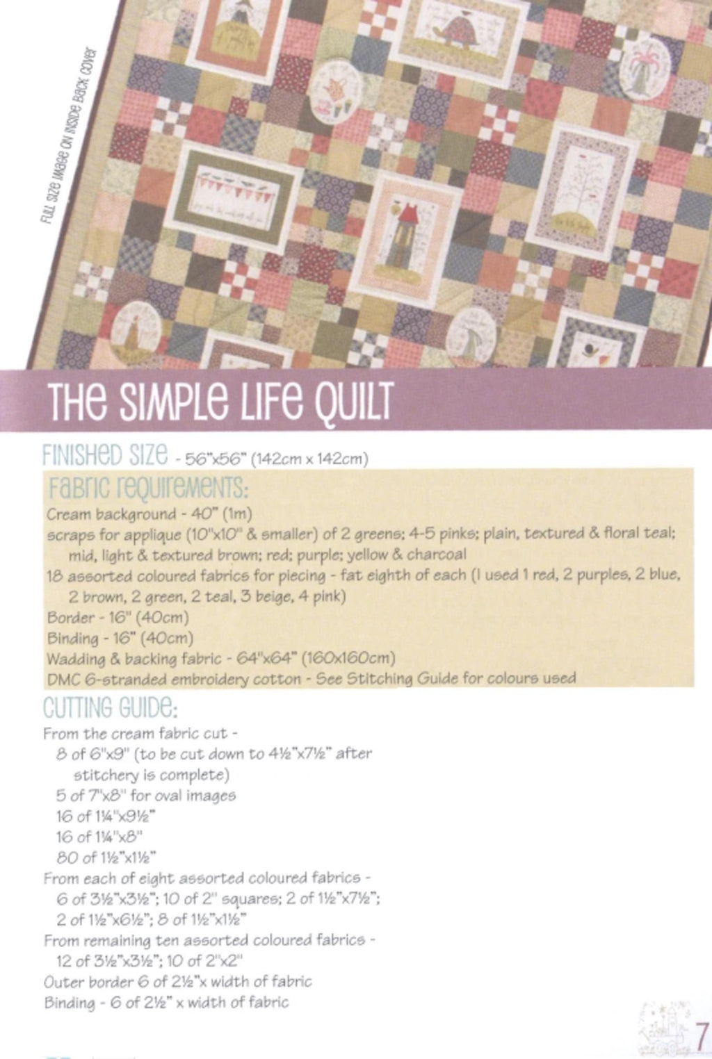 The Simple Life by Anni Downs for Hatched and Patched.  Includes Quilt, bag, pencil case and more projects.
