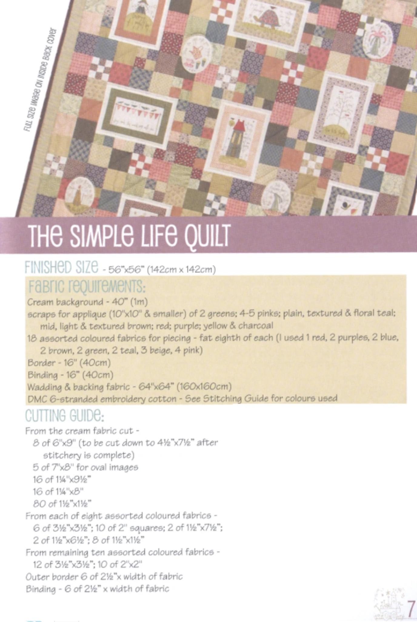 The Simple Life by Anni Downs for Hatched and Patched.  Includes Quilt, bag, pencil case and more projects.