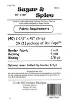 Sugar & Spice 2.0 Quilt Pattern by Cindi McCracken - finished size 61" x 69"