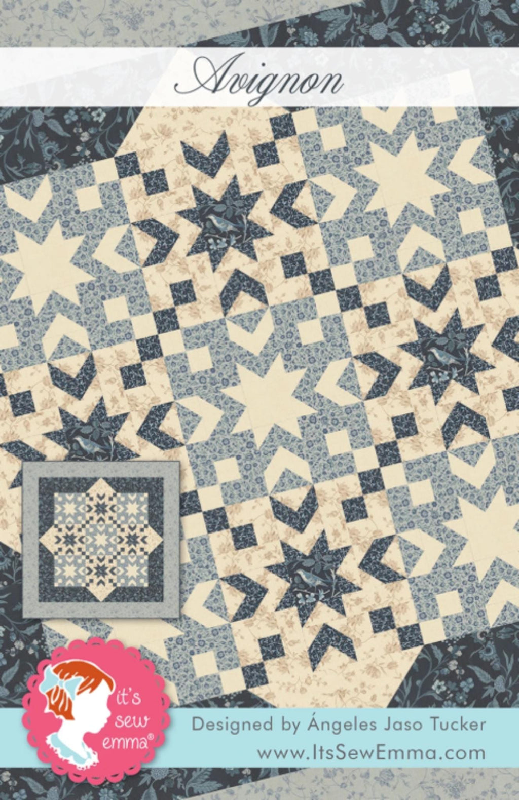 Avignon quilt pattern from It's Sew Emma - 80.5 x 80.5 using Sacre Bleu collection