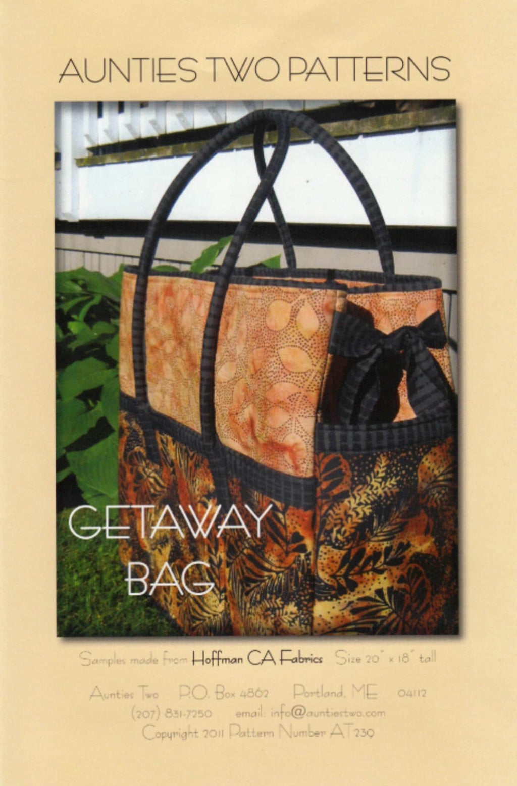 Getaway Bag Pattern by Aunties Two Patterns