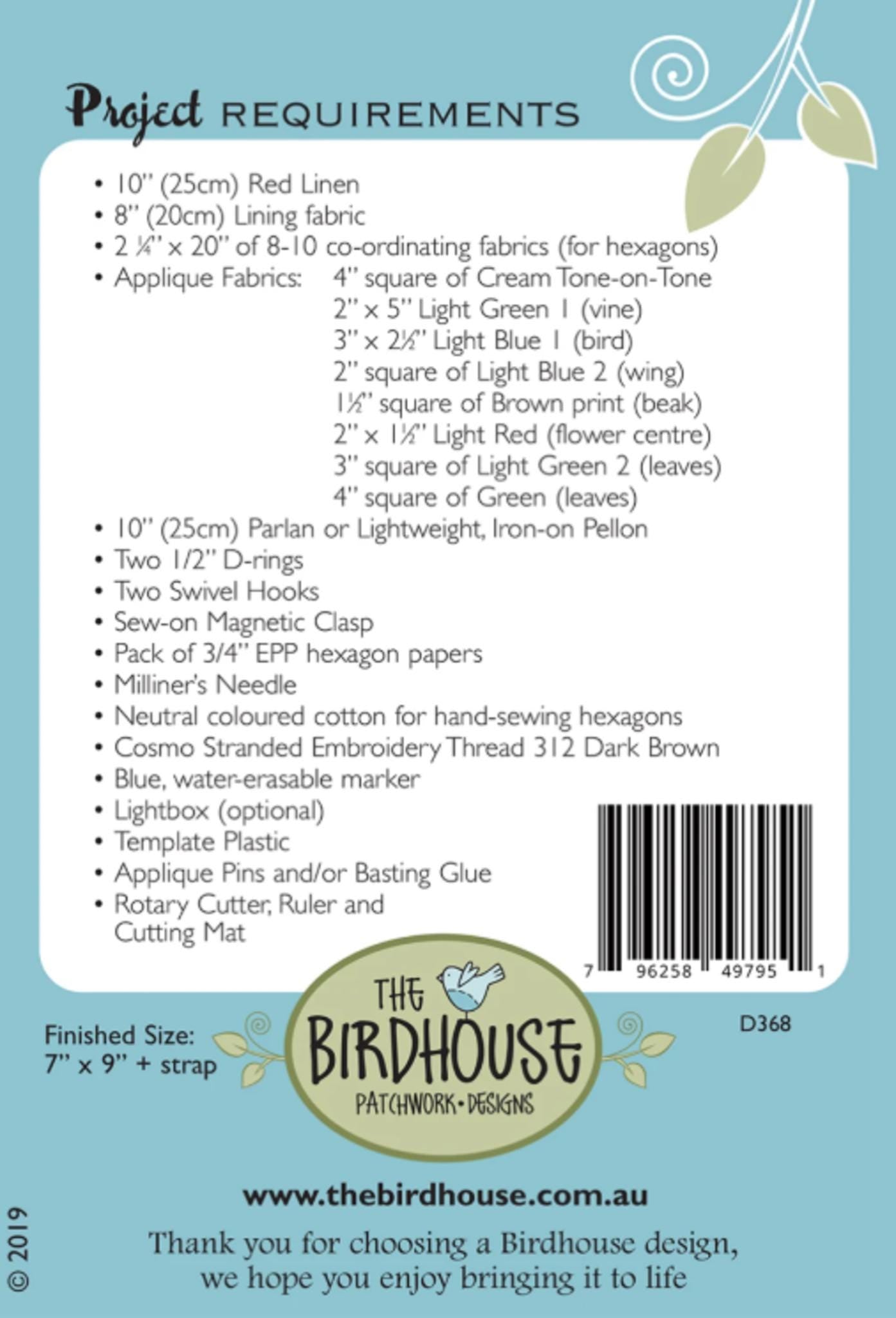 My Red Satchel from Birdhouse Patchwork Designs, Pattern by Natalie Bird