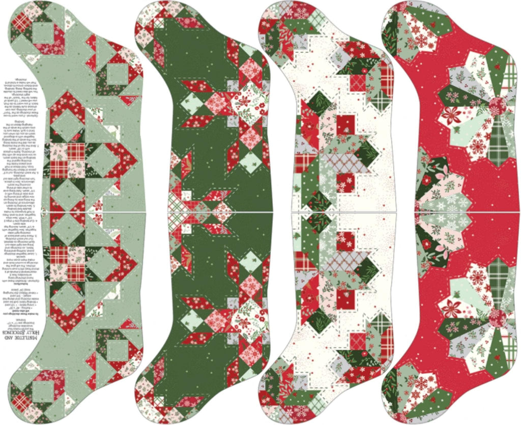 Mistletoe & Holly Stocking Panel - beautiful large stocking!