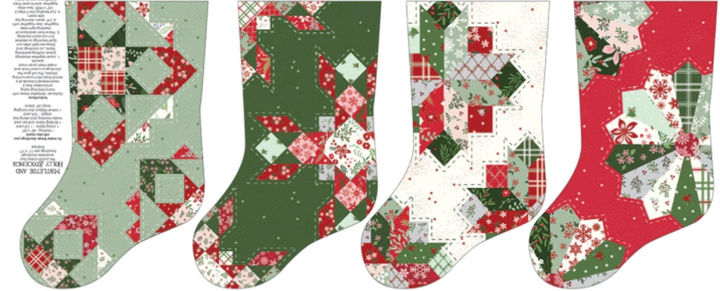 Mistletoe & Holly Stocking Panel - beautiful large stocking!