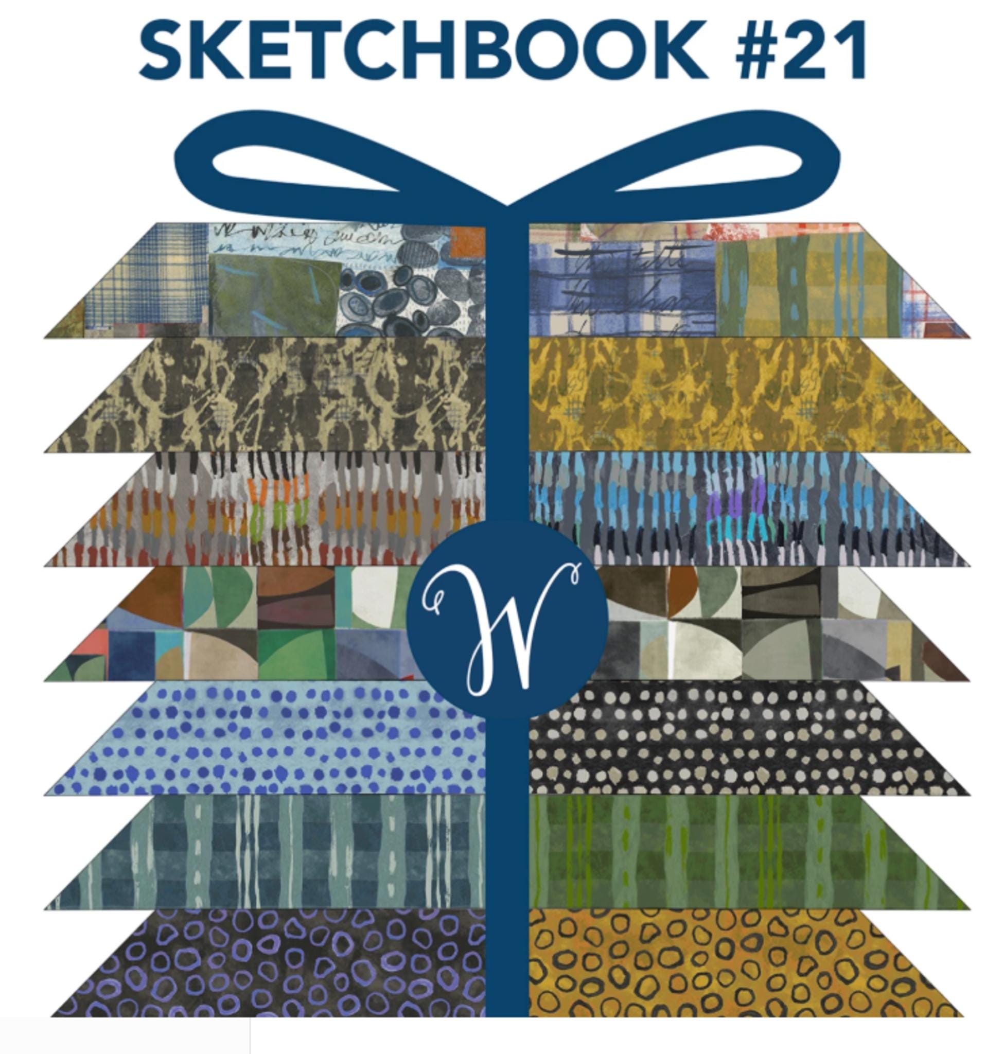 Sketchbook 21 Fat Quarters - 26 piece bundle by Marcia Derse
