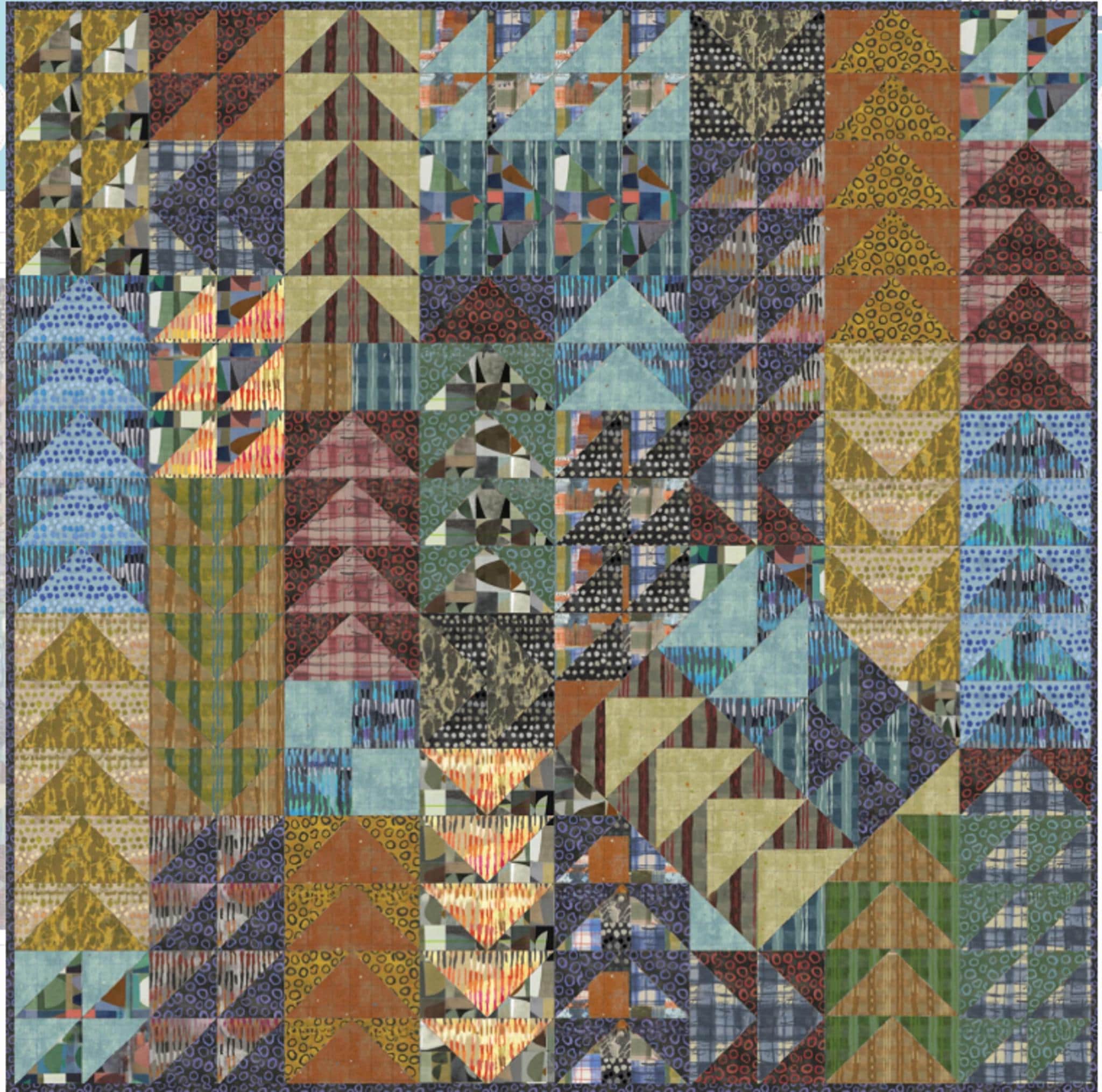 Upcountry Quilt Pattern from beyond the reef - 64.5" x 64.5"