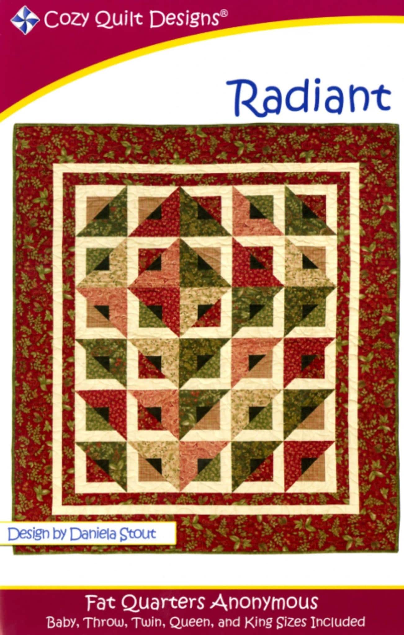 Radiant Quilt Pattern by Daniela Stout from Cozy Quilt Designs includes 5 sizes