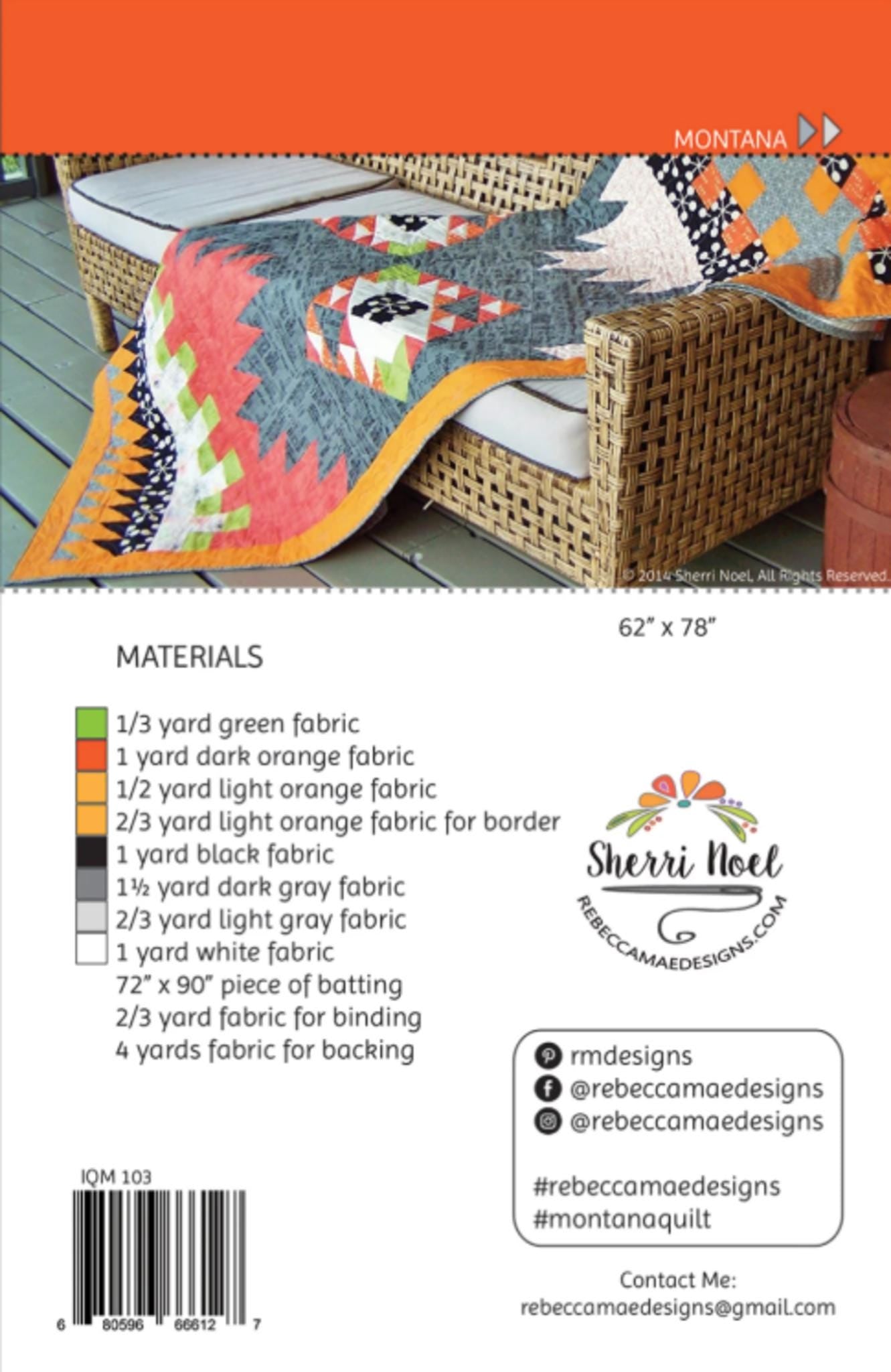 Montana Quilt Pattern from Rebecca Mae Designs by Sherri Noel