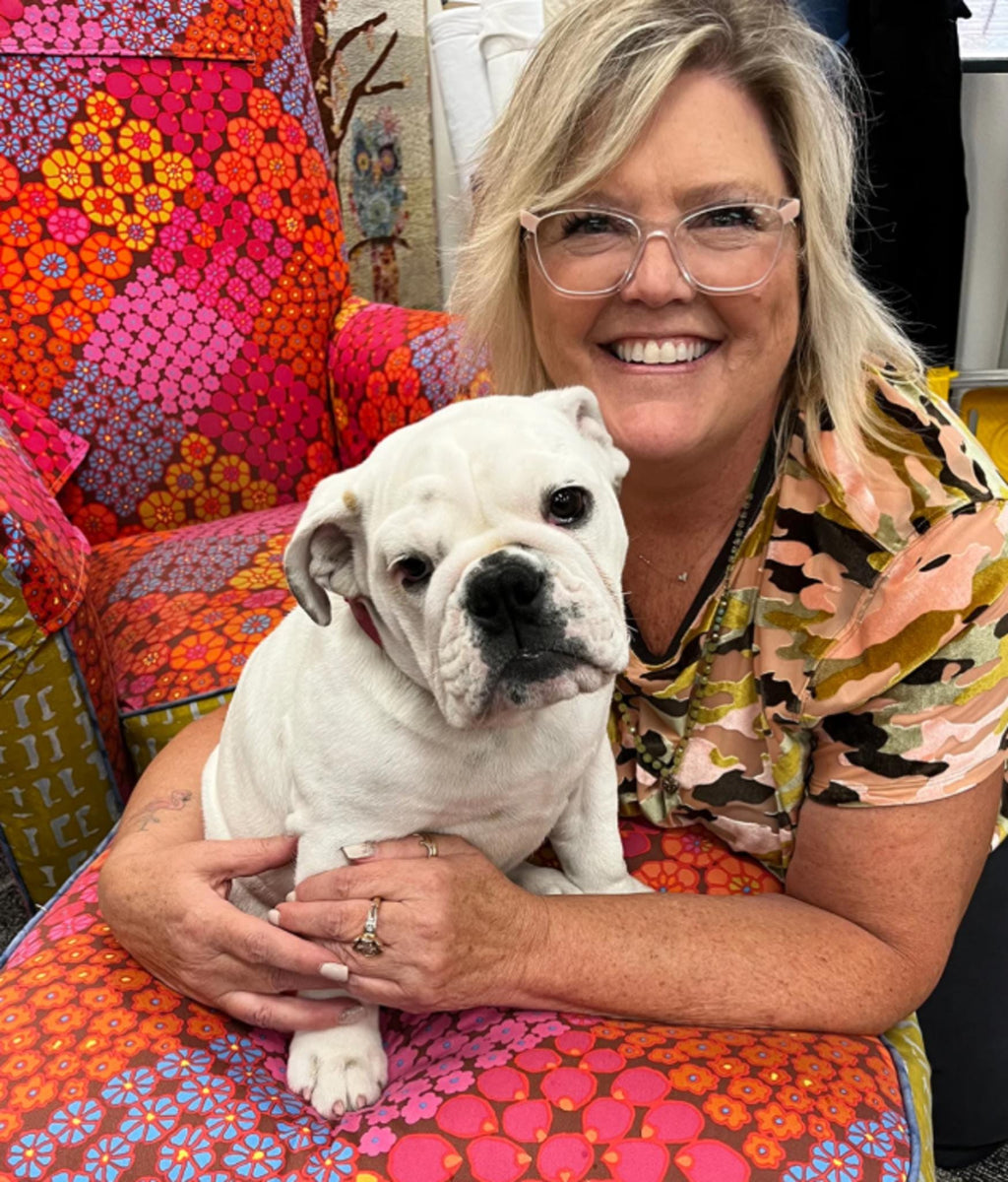 My Girl Bulldog Collage Quilt Pattern by Laura Heine - Finished size approximately 24" w x 24" h