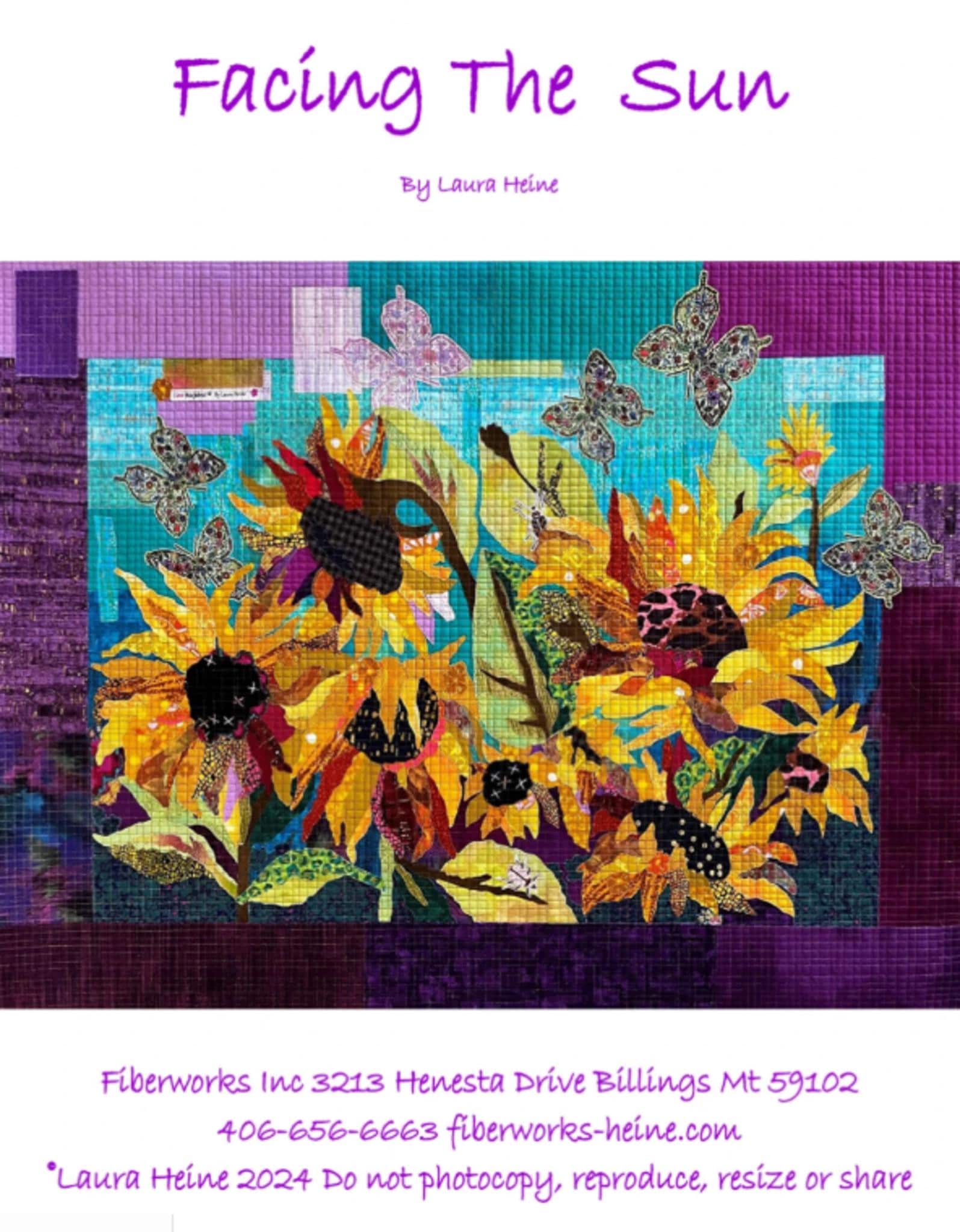 Facing the Sun-Sunflower Collage Quilt Pattern by Laura Heine (44x32 inches)