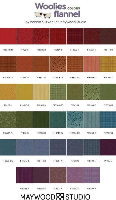 Woolies Flannel Colors Vol 2 Precuts - 2.5" strips (40) designed by Bonnie Sullivan