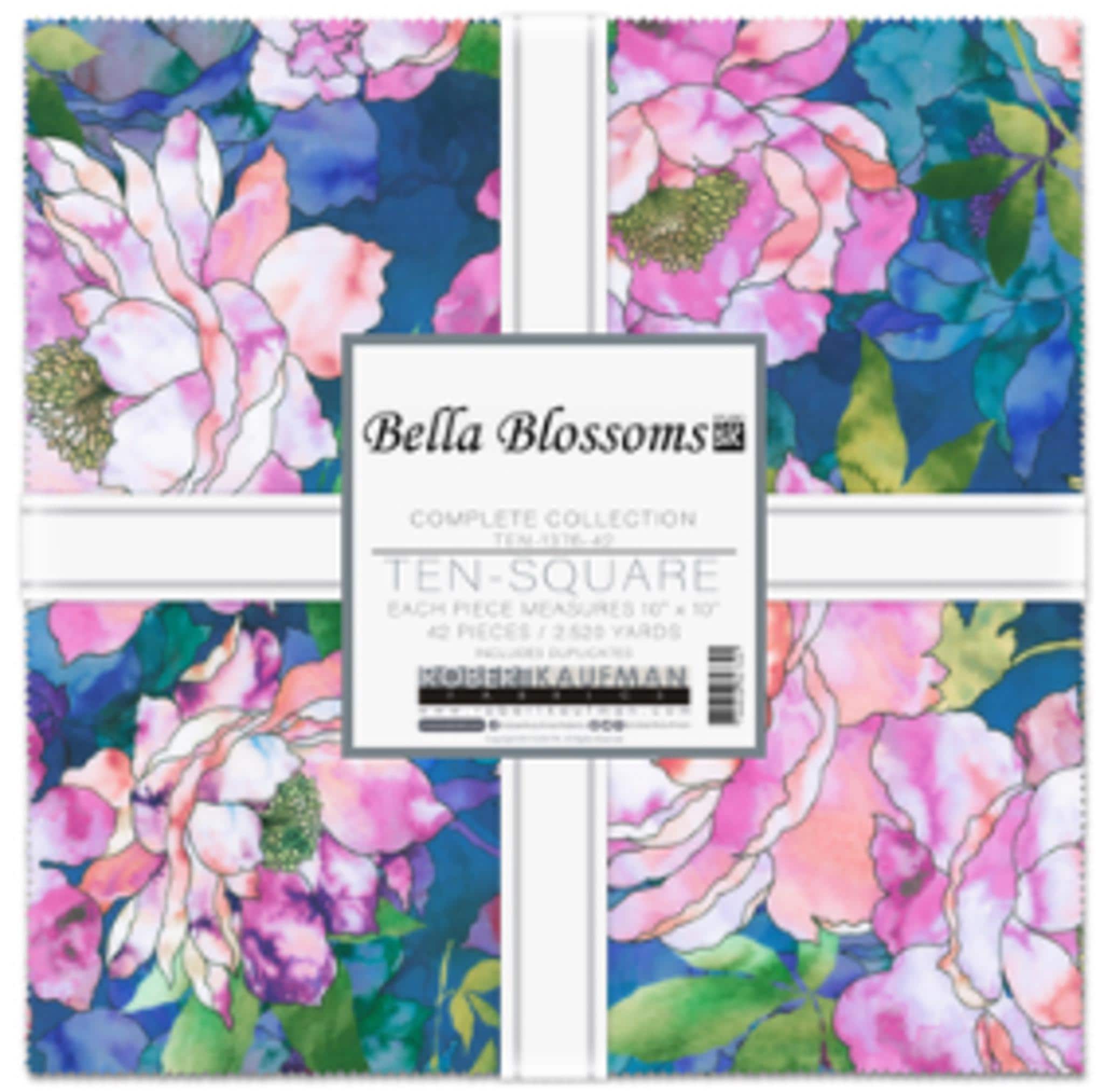 Bella Blossoms Layer Cake: 42 Cotton 10" Squares by Studio RK