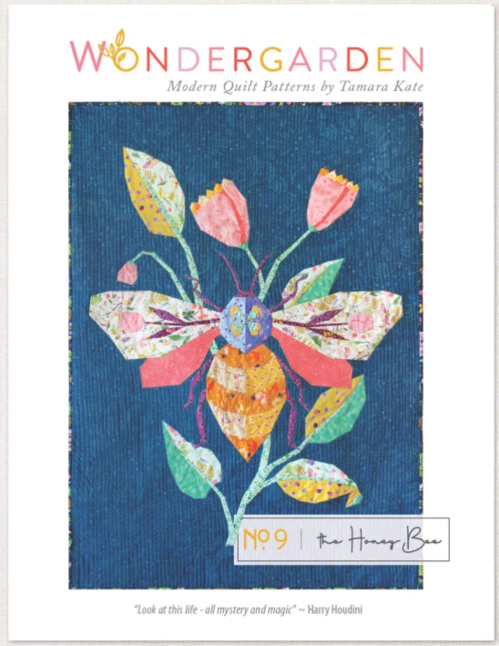 Wondergarden The Honey Bee Quilt Pattern from Tamara Kate Designs 40" x 55"