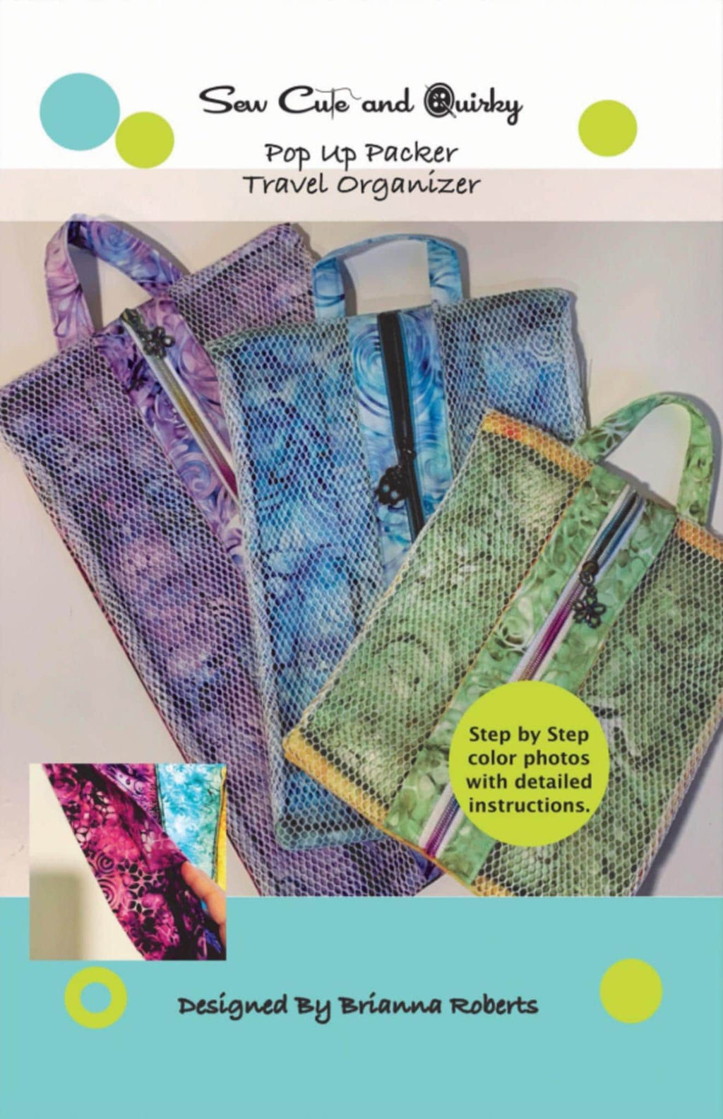 Pop Up Travel Organizer Pattern: 3 Sizes, Beginner Sewing