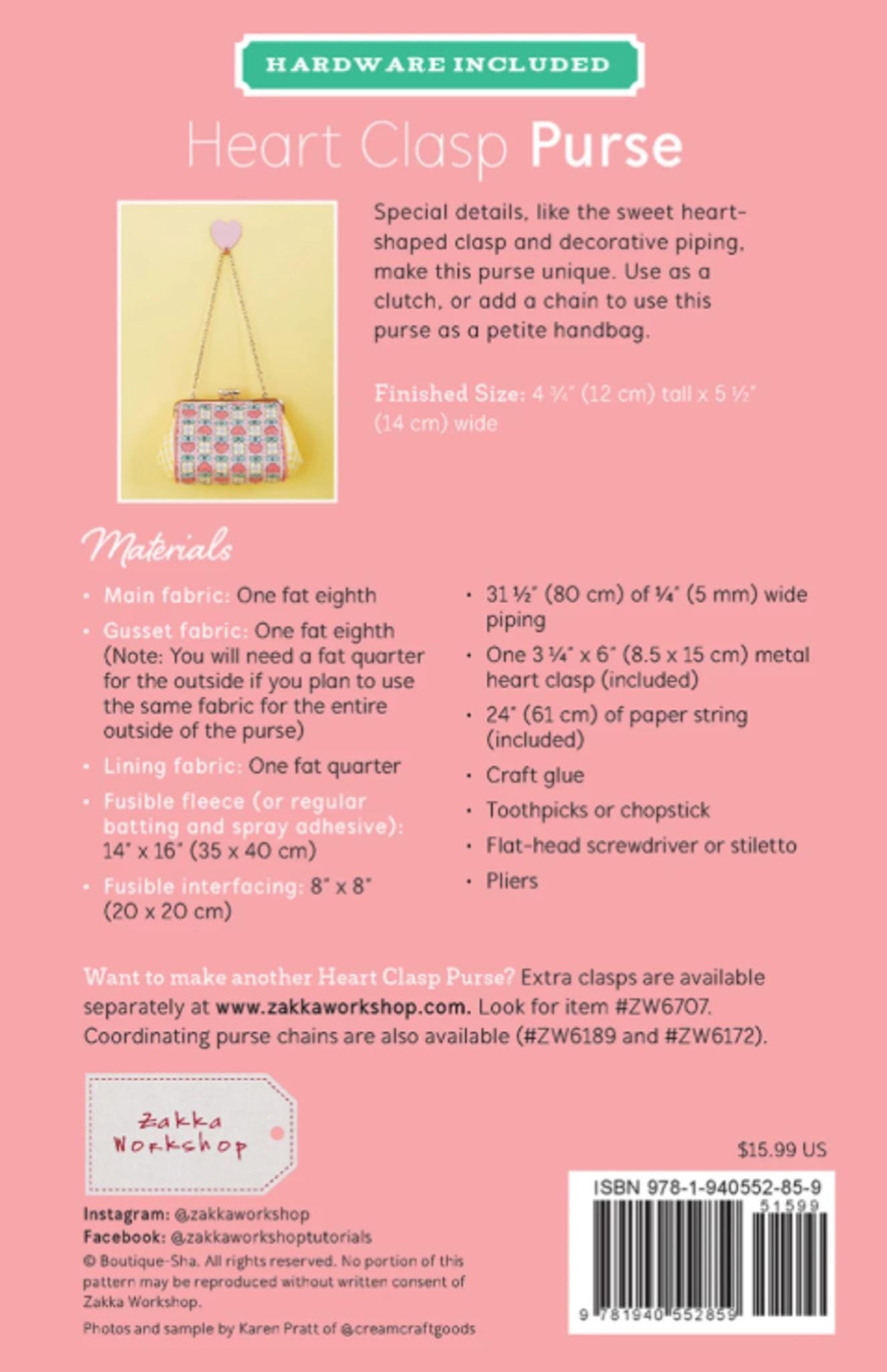 Heart Clasp Purse with Hardware from Zakka workshop