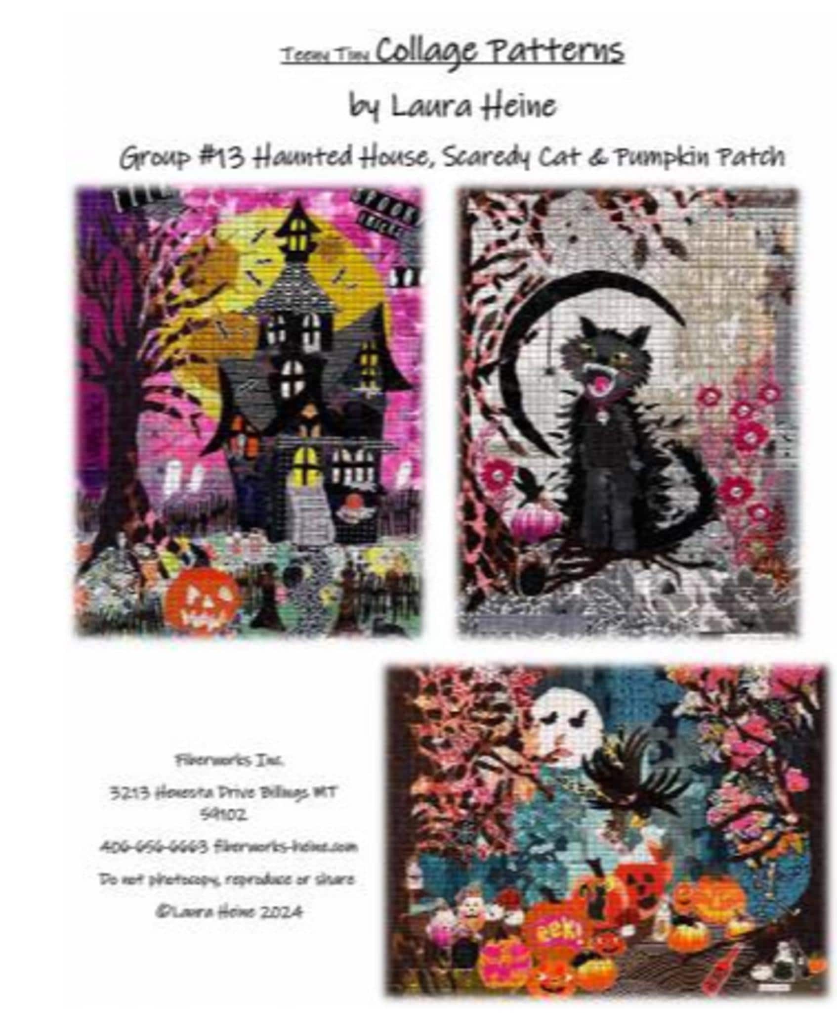 Teeny Tiny Collage Quilt Patterns #13 by Laura Heine - Halloween Group