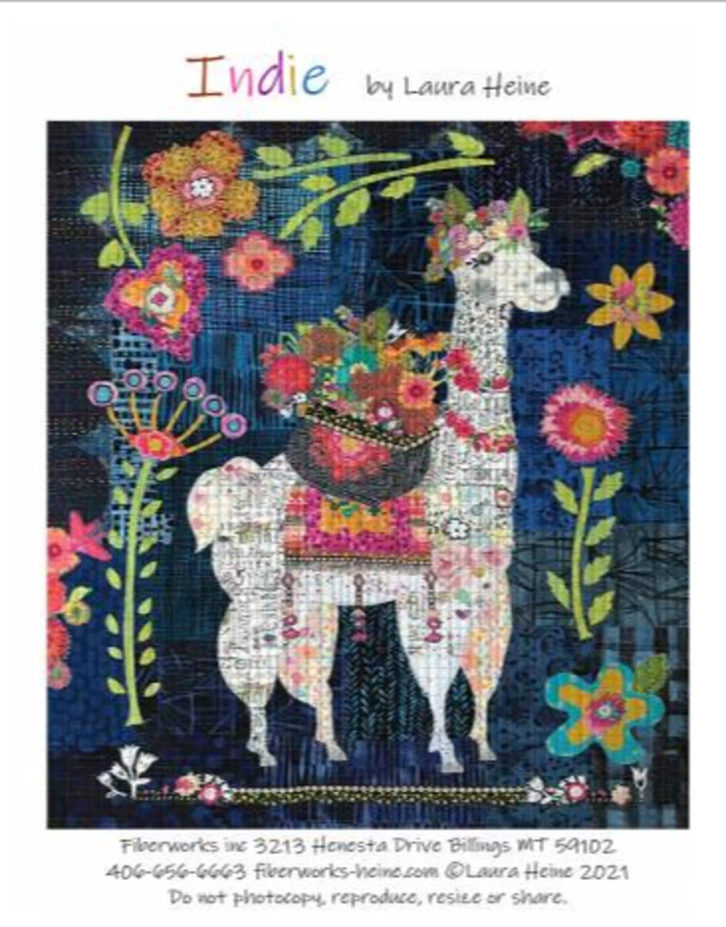 Indie Llama Collage Pattern by Laura Heine (30" x 36")