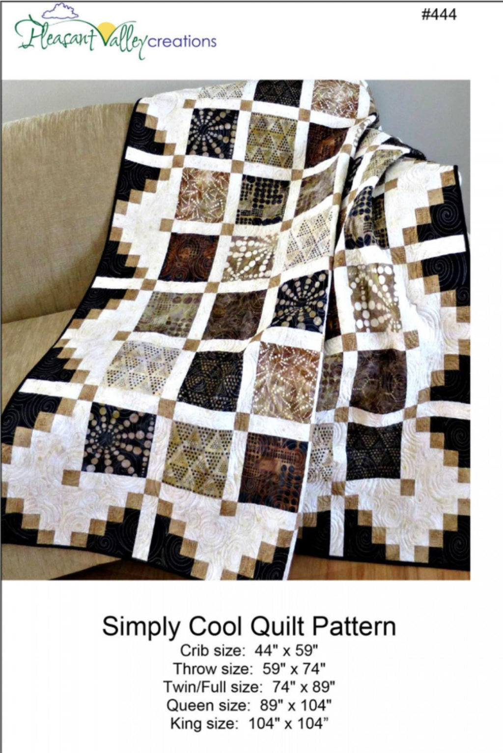 Simply Cool Quilt Pattern for 5 sizes, by Designer Diana Beaubien for Pleasant Valley Creations