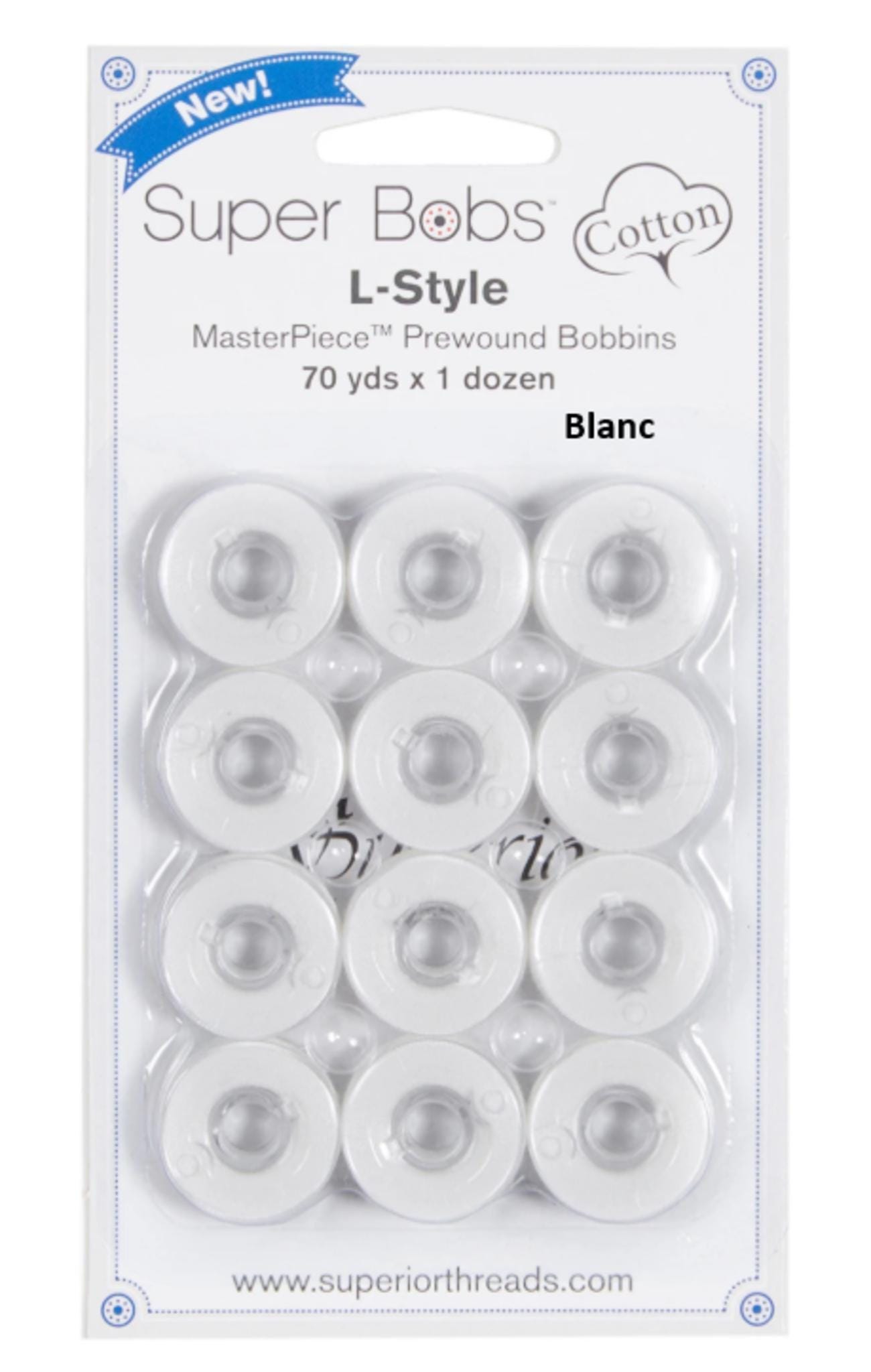 Super Bobs Cotton L-Style Bobbin from Superior Threads - 12 Count, 70 yards each