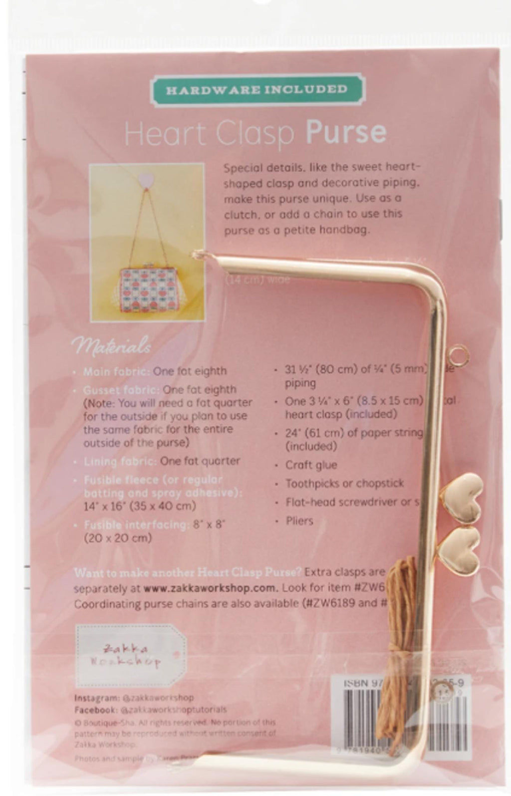 Heart Clasp Purse with Hardware from Zakka workshop