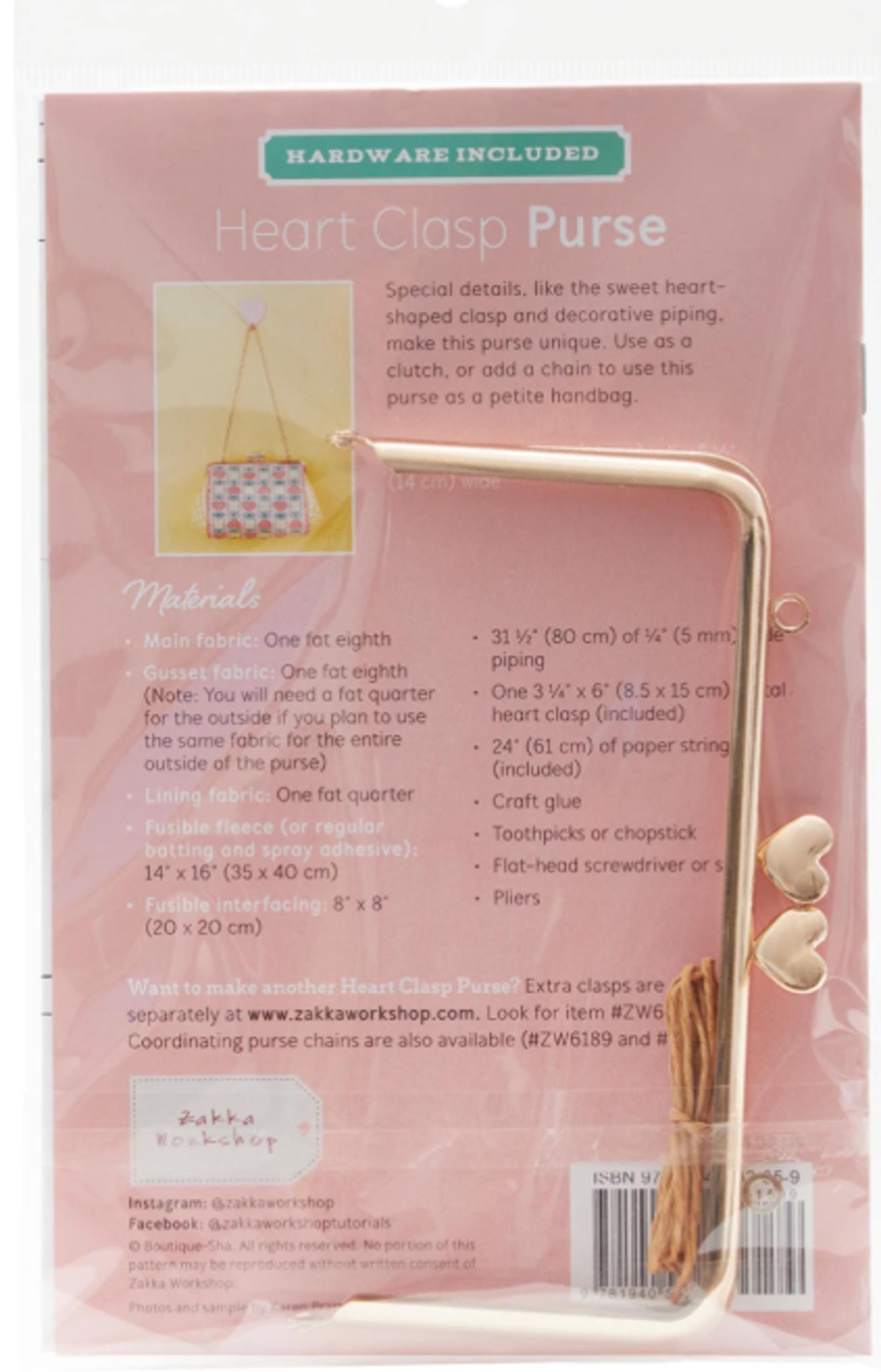 Heart Clasp Purse with Hardware from Zakka workshop