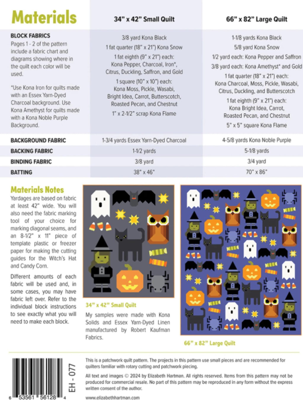 Happy Halloween Quilt Pattern by Elizabeth Hartman: Two Sizes