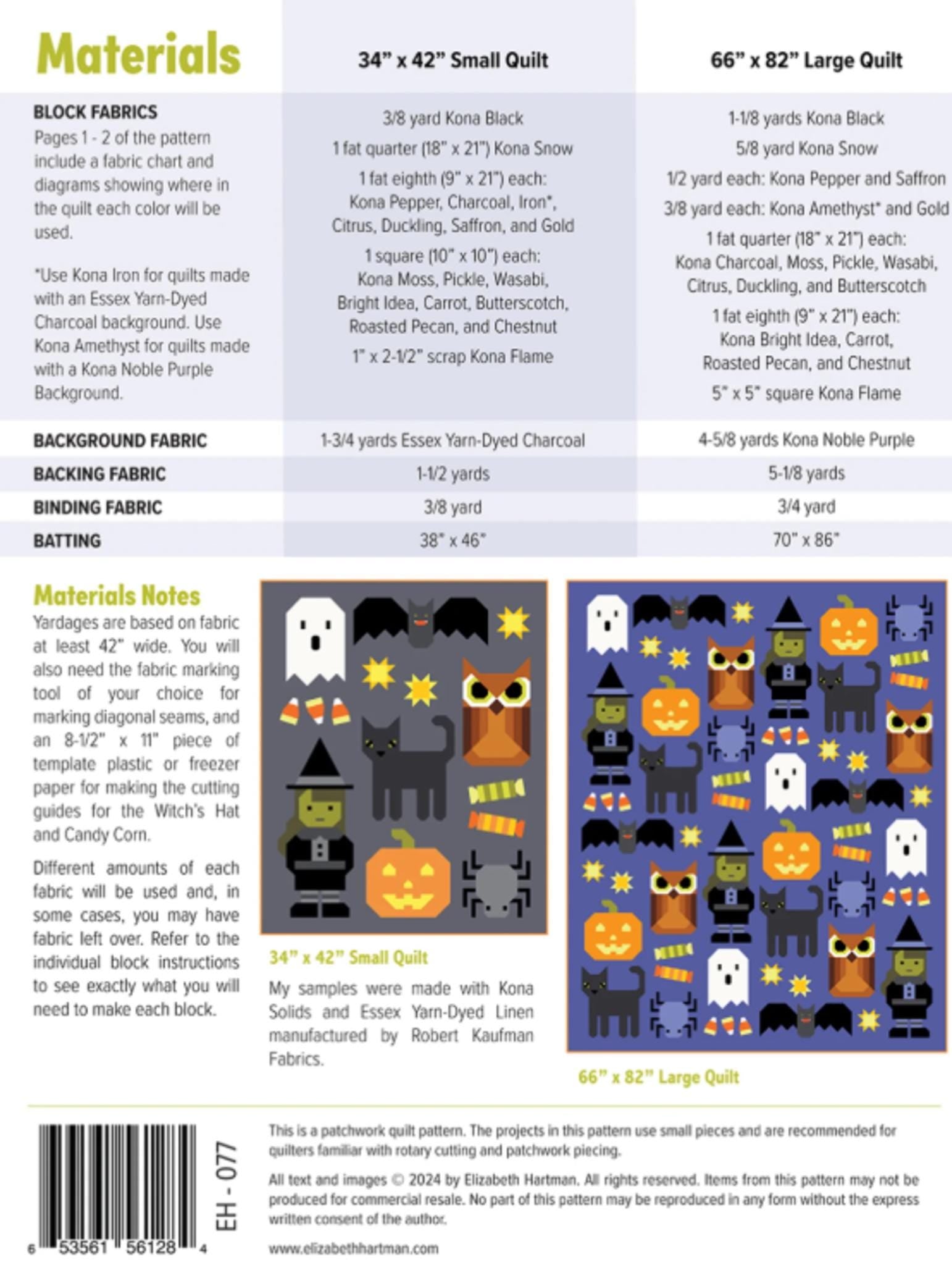 Happy Halloween Quilt Pattern by Elizabeth Hartman: Two Sizes