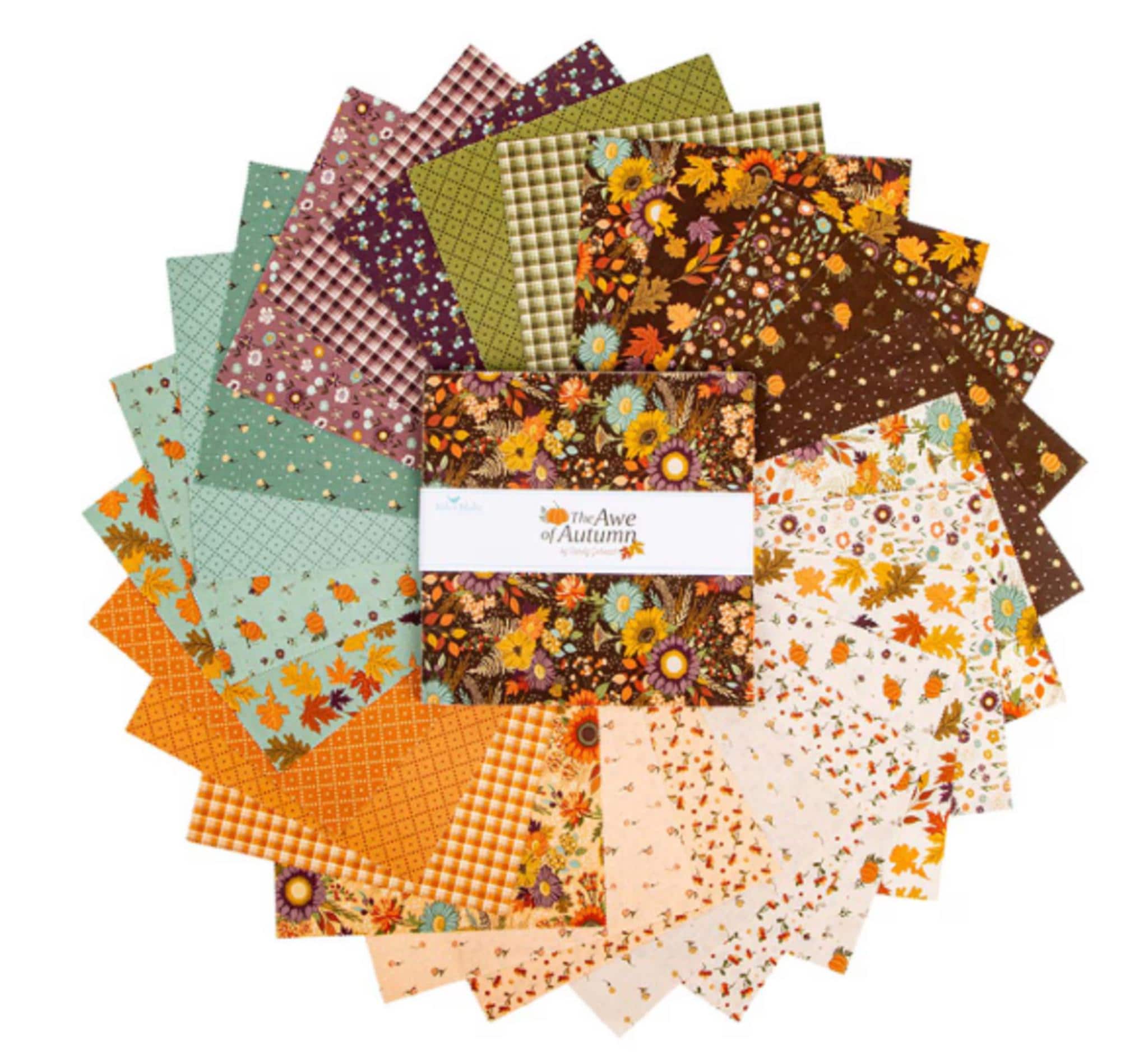 Awe of Autumn Quilting Fabric 10" squares from Riley Blake Designs 42 pieces