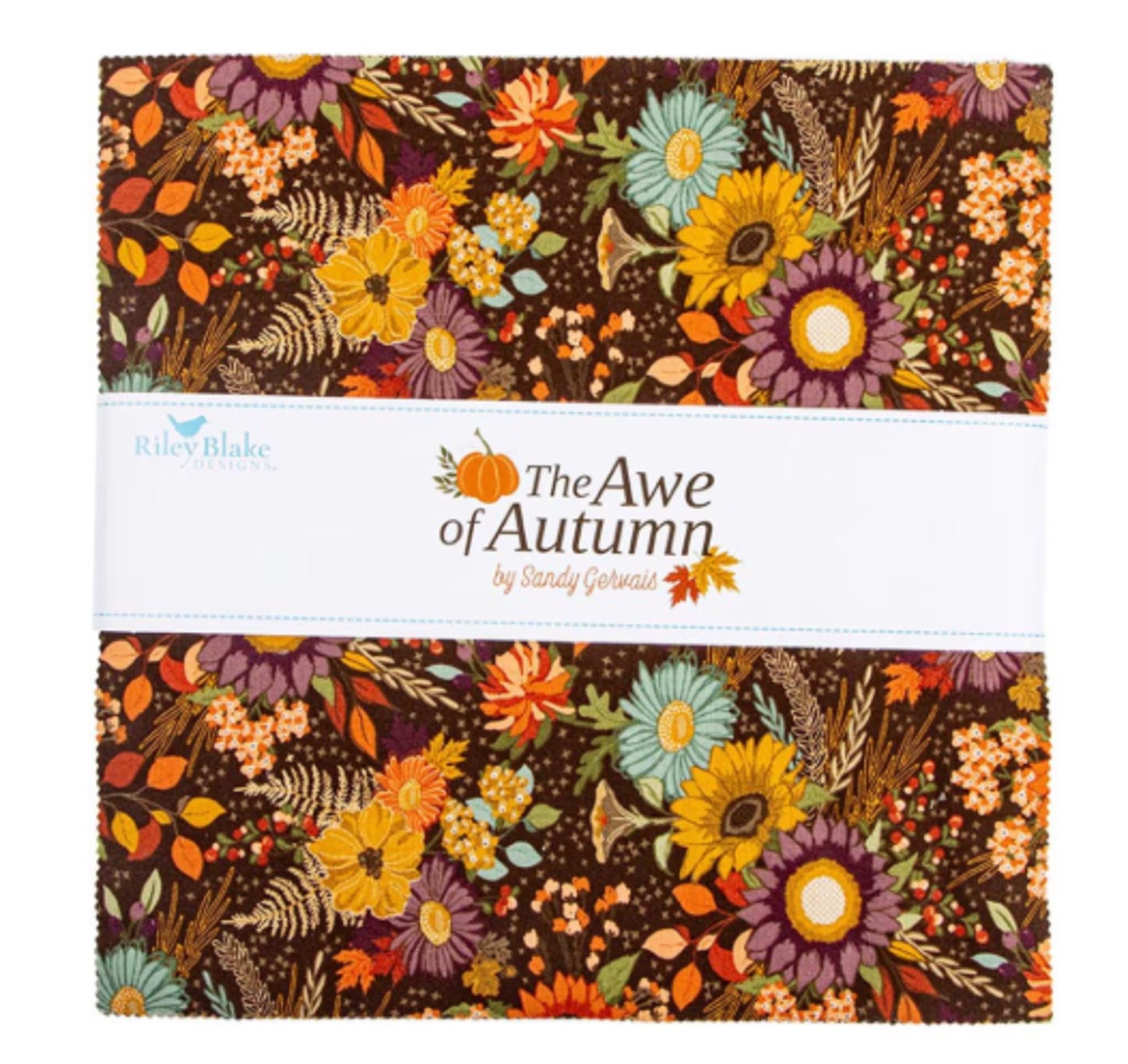 Awe of Autumn Quilting Fabric 10" squares from Riley Blake Designs 42 pieces