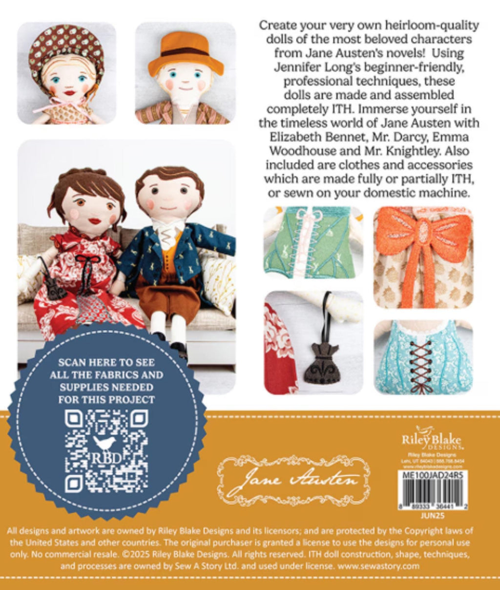 Jane Austen Ladies & Gents Dolls - Machine Embroidery USB from Riley Blake