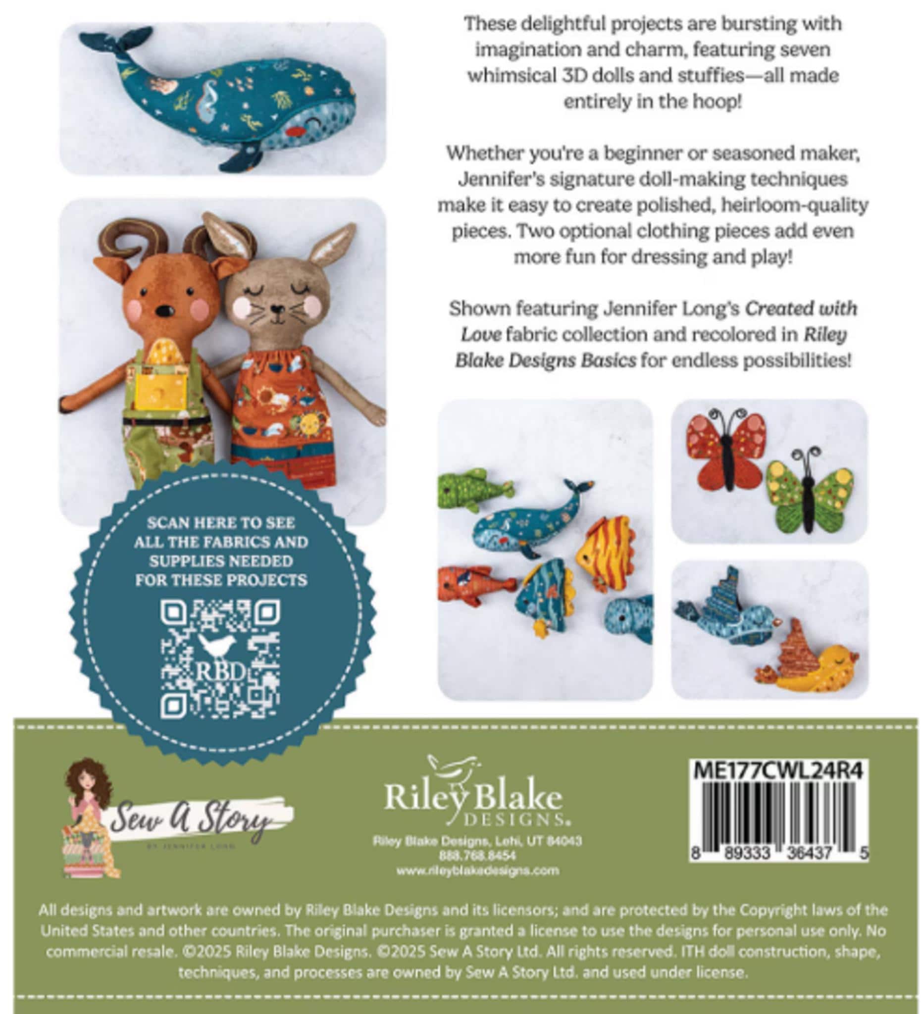 Created with Love Dolls - Machine Embroidery USB from Riley Blake
