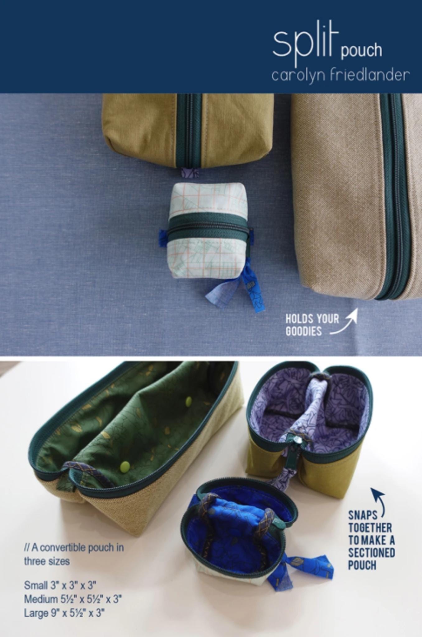 Split Pouch Pattern by Carolyn Friedlander