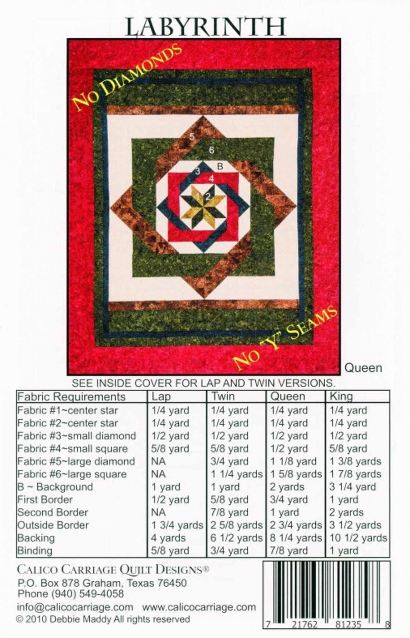 Labyrinth Quilt Pattern by Debbie Maddy - includes four sizes