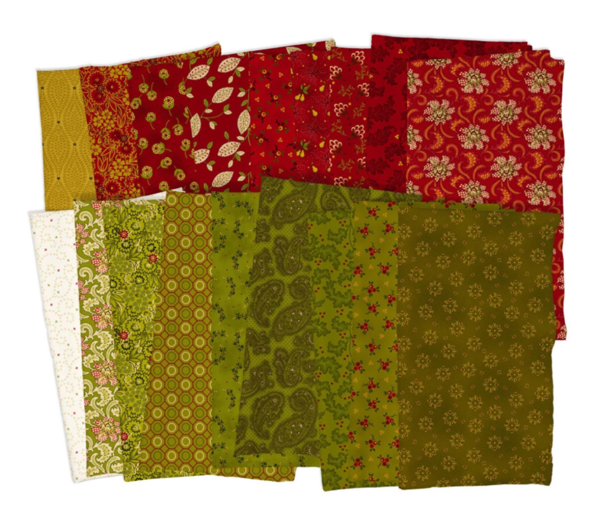 Baubles & Balsam Fat Quarter Bundle: 18 Cotton Fabric Pieces from Kim Diehl