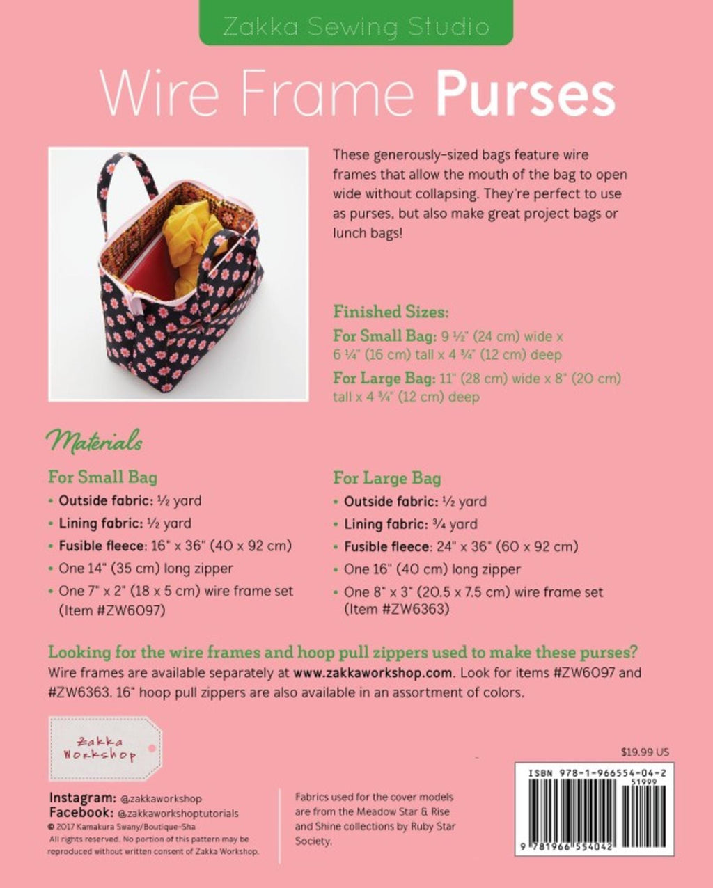 Wire Frame Purses from Zakka workshop - includes wire frame