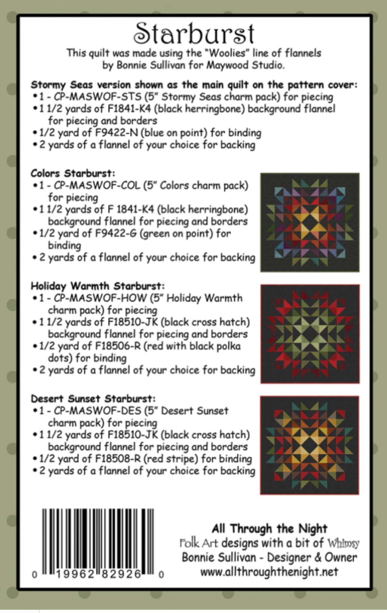 Starburst Quilt Pattern by Bonnie Sullivan
