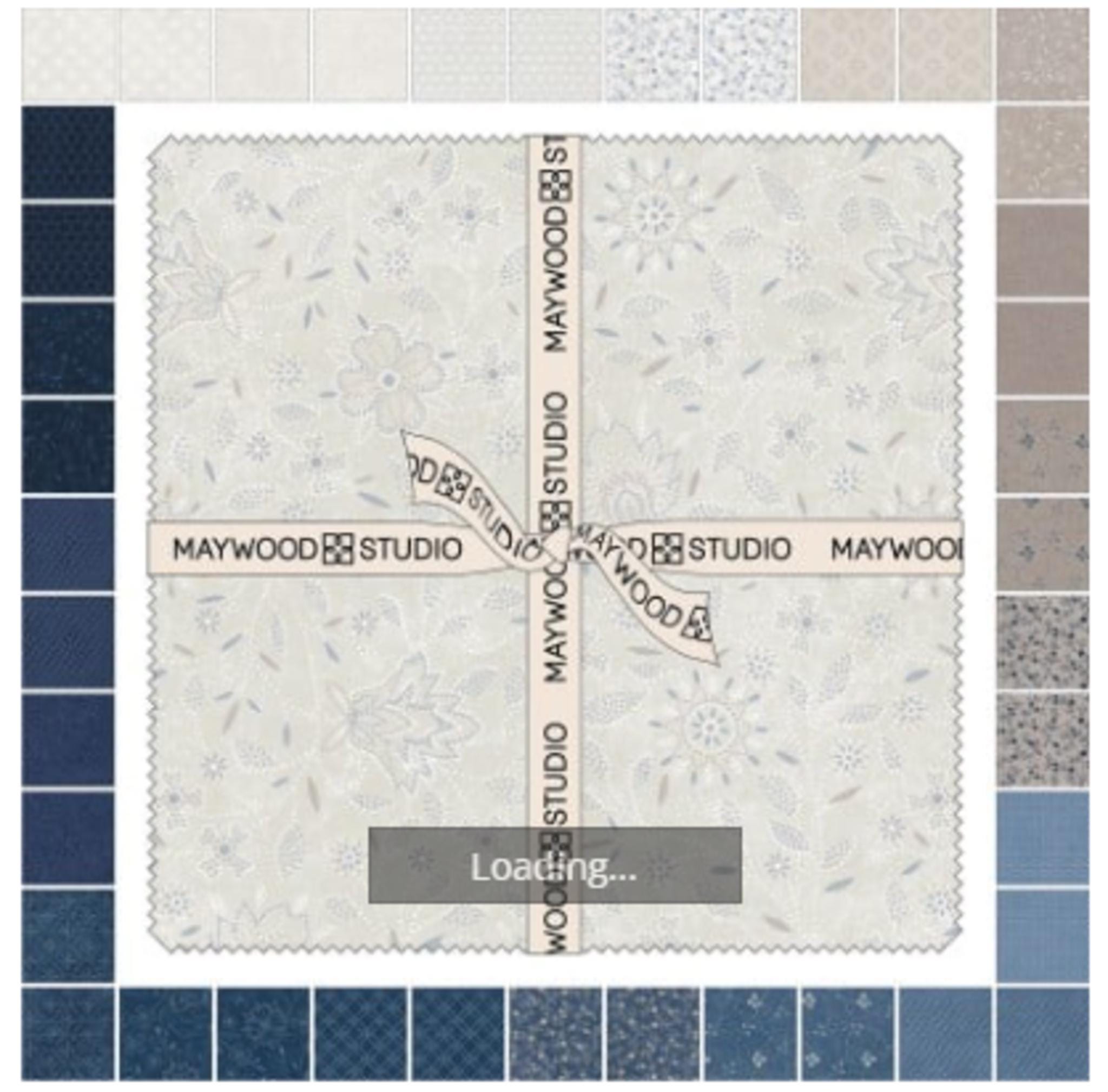 Patchwork Blue Layer Cake 10" squares from Maywood Studios - includes duplicates 42pcs