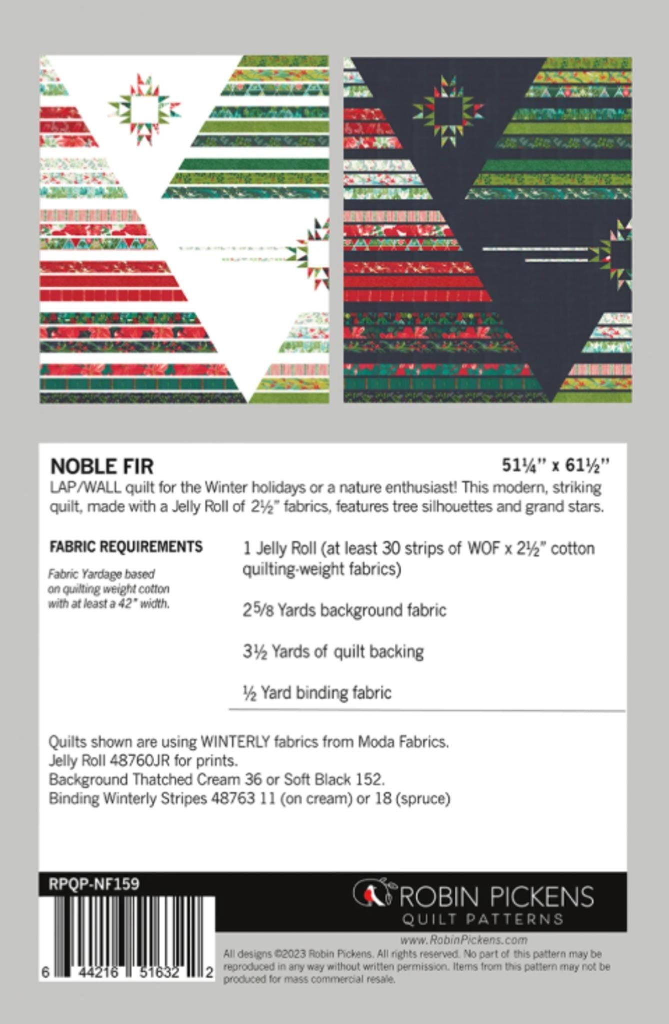 Noble Fir Quilt Pattern by Robin Pickens: Jelly Roll Friendly